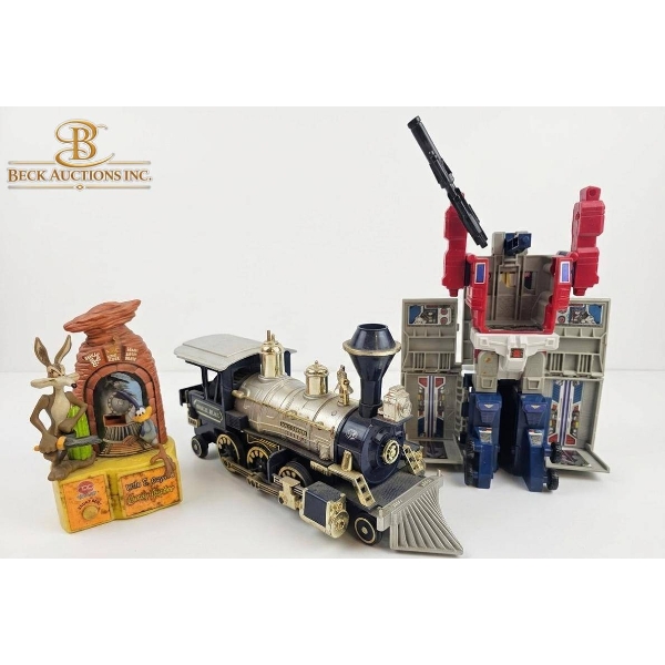 Wile E. Coyote Figure, Die-Cast Train, and Robot Playset