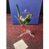 Image 5 : Swarovski Crystal Green Bird Figurine with Floral Base