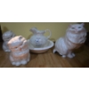 Image 1 : Ceramic Cat Set (Largest is 15T) Plus Decorative Hand Painted Wash Basin w/ Jug 