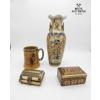 Image 1 : Collection Of Decorative Items, Japanese Satsuma Style Vase Showcasing Hand-Painted 12''INCHES IN H