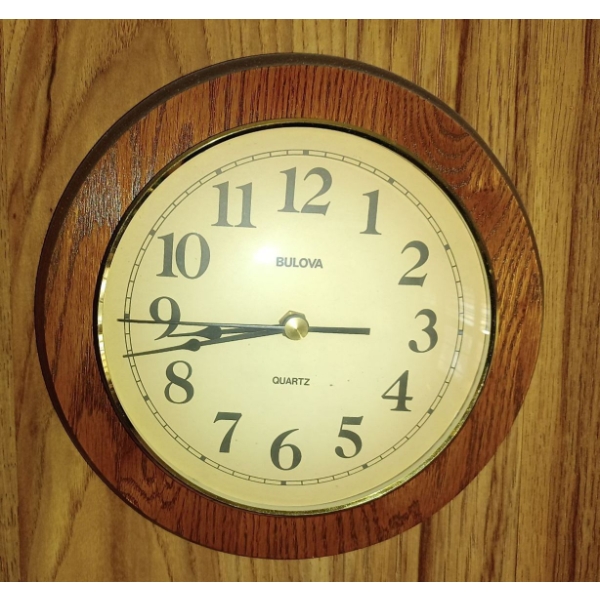 Bolova Quartz Wooden Wall Clock  11" diameter