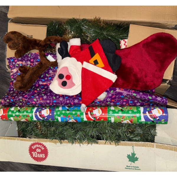 Two Christmas Trees In The Box w/Gift Wrap Roll