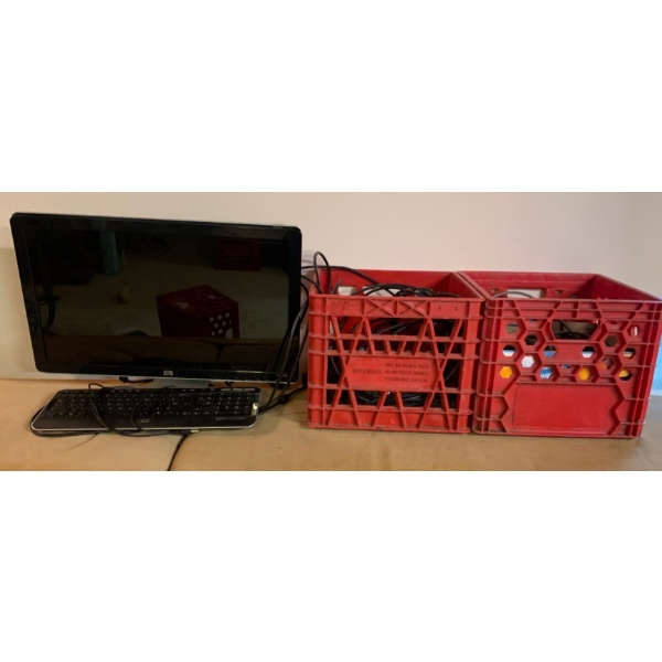 Hp W2338H w/ Keyboard & Assorted Cords