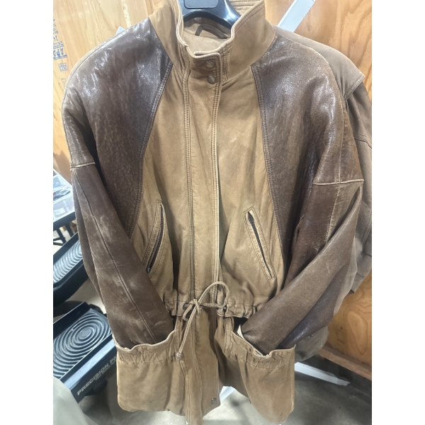 Five Men's and Women's Jackets with White Coat Tree