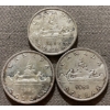 Image 1 : Three Canadian Voyageur Dollars 23.33 g Silver (.800)