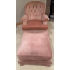 Image 1 : Vintage Pink Velvet Rocking Chair with Matching Ottoman