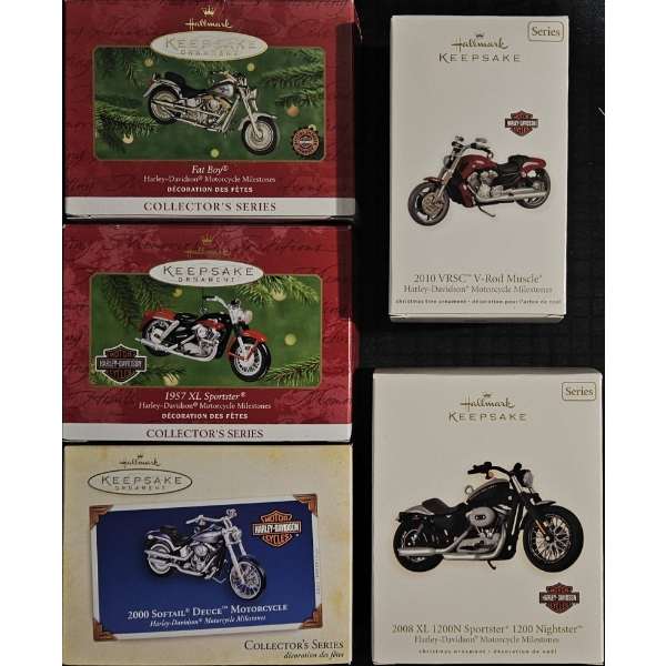 5 Hallmark Keepsake Harley-Davidson Motorcycle Ornaments