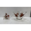 Image 2 : Glass Bowls with Brown and Gold Coloured Designs