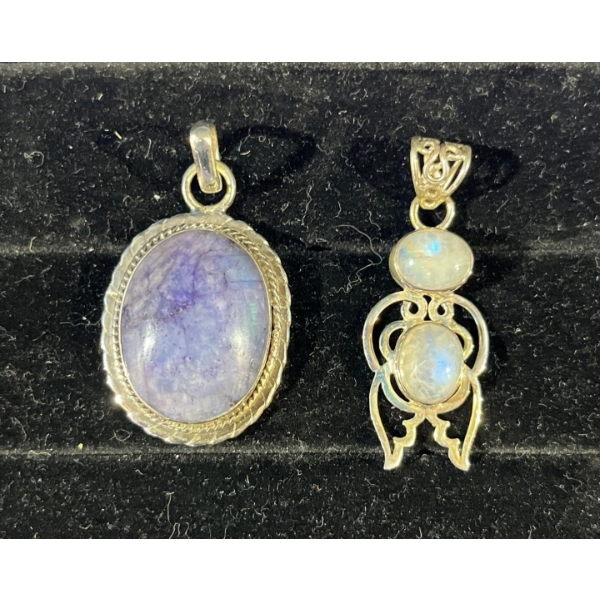 Collection of Blue & White Stone Pendants