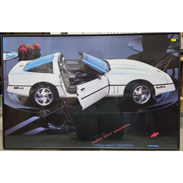 Framed Vette Your Appetite Wall Hanging 24" X 36"