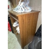 Image 2 : Small Shelf Or Cabinet With Door & Large Amount Of White Clothing Hangars  25w x 13d x 35 tall