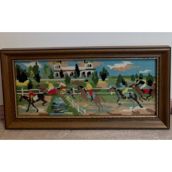 Embroidered Equestrian Art 20x11