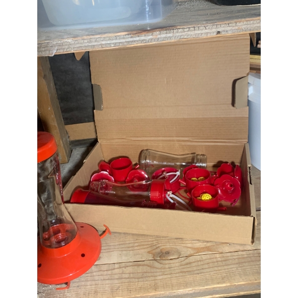 Varied Collection of Kitchen Appliances, Utensils, and Storage Items, Pots and  Hummingbird Feeders
