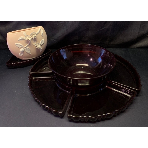 Cranberry Glass: Ruby Red Anchor Hocking Party Platter & More