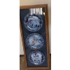 3 Pack of Decorative Unicorn Plates in Shadow Box 14x32 Reco 