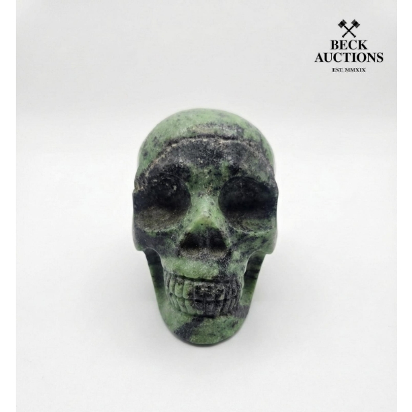 Ruby Zoisite Crystal Skull Hand Carved Gemstone Fine Art Sculpture Reiki Healing Stone Statue 3 IN T