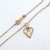 Image 2 : 14KY Flat Cable Chain 16IN, 14KY Heart Cross Pendant 0.91 grams