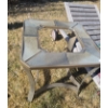 Image 2 : Outdoor Side Table (No Top) 24 W, 24 D, 24 T and Chair 27 W, 78 D, 12 T When Flat w/ Cushion