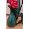 Image 2 : Blue Mountain Pottery Vases- Tallest: 19 T, Flowers Included