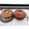 Image 1 : 2 Solid Wood Curling Rocks That Turn Into A Candy  Dish / Bowl 