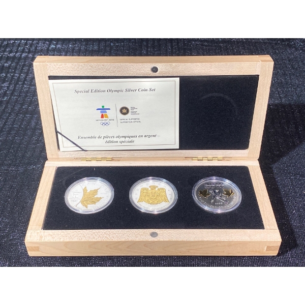 2010 $5 Vancouver Maple Leaf Pure Silver 3-Coin Set 