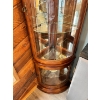 Image 3 : Oak corner karaoke cabinet with four glass shelves and mirrored back in amazing condition with round