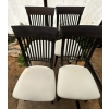 Image 1 : Set of 8 Metal and White Fabric Chairs - 19W, 19D, 39T