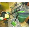 Image 1 : Bundle of Garden Supplies w/Large Garbage Can