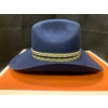 Image 4 : Woman's Biltmore Navy Blue Cowboy Hat w Feather Band, Extra Band & Box. Sz 7 (56) Great Condition