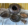 Image 4 : Vintage Theatre Popcorn Popping Popper Pot, Napkin Rings, Coasters & Serving Dishes