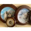 Image 2 : Nautical Themed Barometer w/ Collection of Bradford Exchange Wolf Plates 
