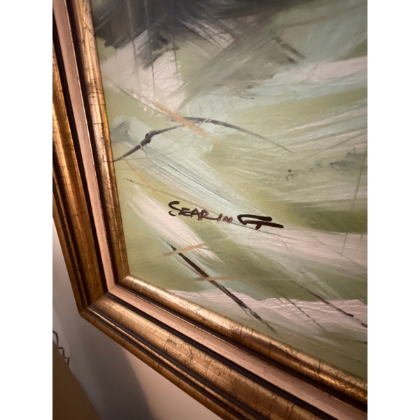 S. Earin Oil on Canvas Rustic Still Art 41x41
