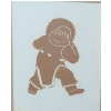 Image 3 : Untitled: Drummer, Artist: Unknown, Block Print Framed Under Glass 13.5 X 16.5