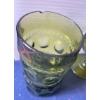 Image 10 : Vintage Indiana Avocado Green Kings Crown Pressed Glass Collection - Thumbprint