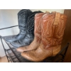 Image 2 : Vintage Cowboy Boots brown Leather Made in Mexico 8 1/2 Black Leather 8 1/2 