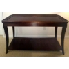 Image 2 : Mahogany 2 Tiered Console Table w/ Decorative Grooved Panels 