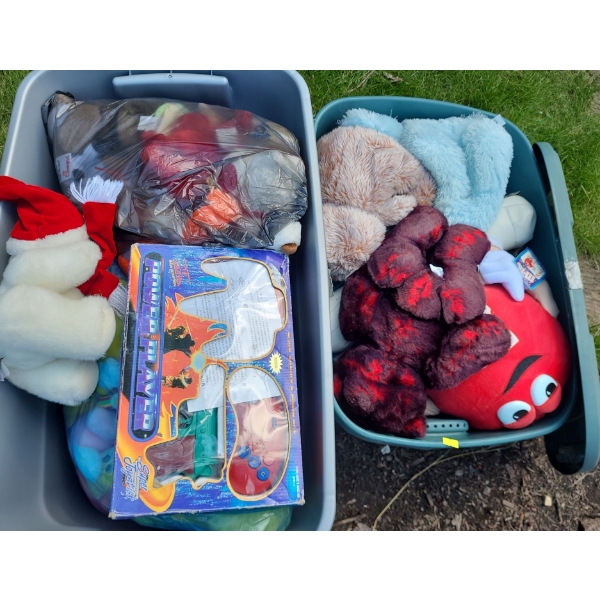 Two Bins of Assorted Plush