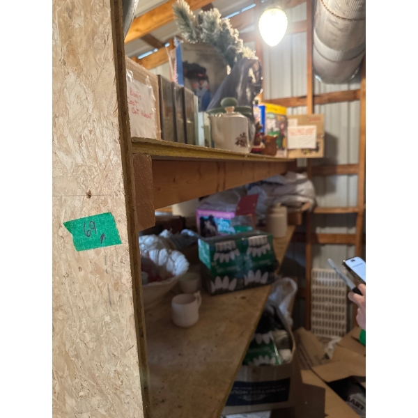 Christmas decor, John Deere 8ft long inflatable, cool white 4x50 led lights, ceramic items, all cont