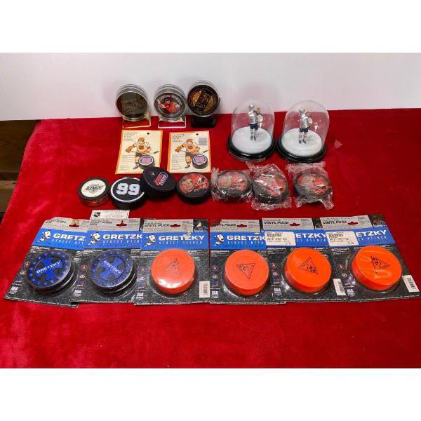 Gretzky Brand Street Hockey Pucks and Model