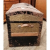 Image 6 : Wood and Metal Bound Trunk With Curved Top, 20 in x 34 in x 17 in