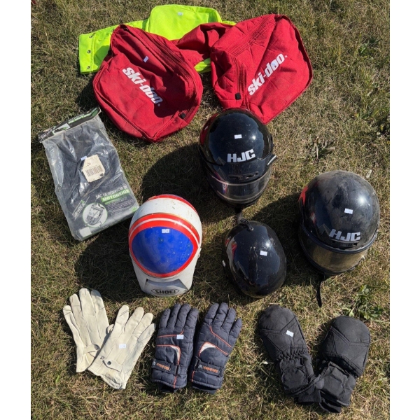 vintage skidoo gloves and bags 