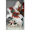 Image 2 : LED Porcelain Central Station Pair Of Holiday Bear Lamps Santa Riding Polar Express 