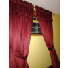 Image 2 : Decorative Maroon Curtain Set 4 Panels w/ Valence & 4 Ties