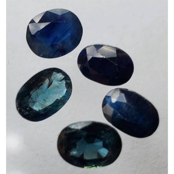  Sapphire Set (3.3 ct total, 6×4 mm)