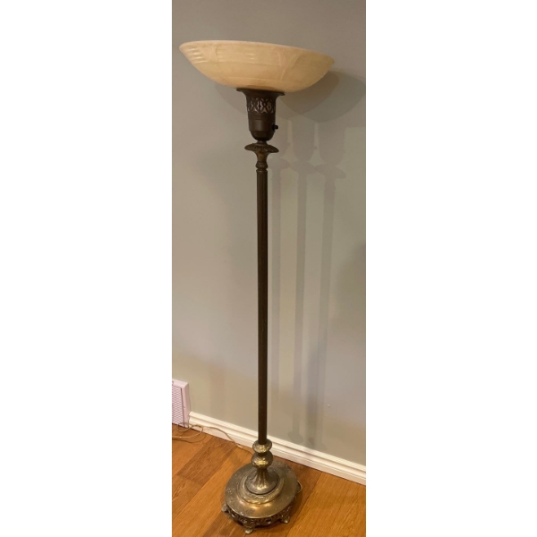 Antique Art Deco Torchiere Floor Lamp 6 feet Tall Solid Base