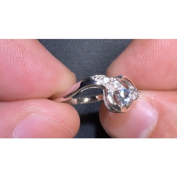 2.09 ct Certified Silver Aquamarine gemstone Ring ($1,309 Appraisal)