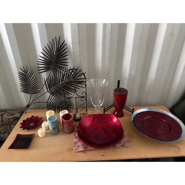 Candles, Red Plates, and more Decor Pieces