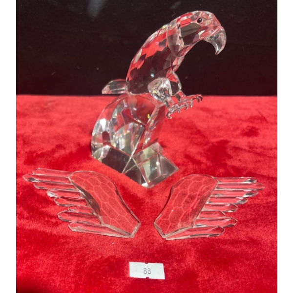 Crystal Bird On Perch w/ Broken Wings