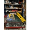 Image 2 : Tool organizer with bench all contents included along with two vintage red, small bolt drawers and t