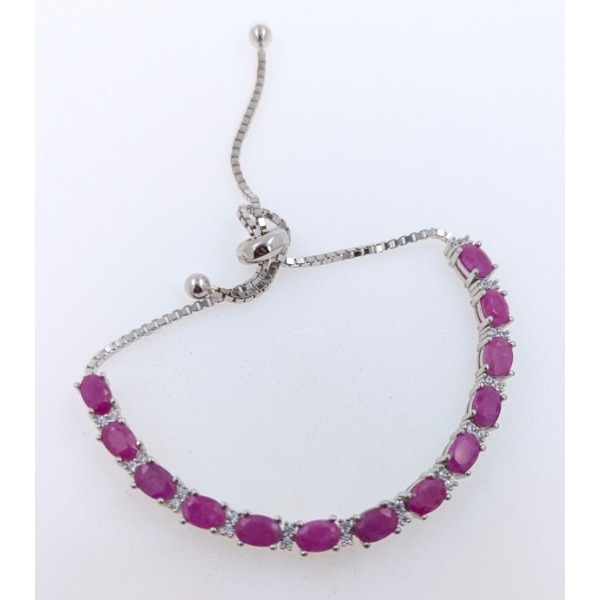 Silver Ruby gemstone Bracelet 10.7 ct Certified  ($13,155 Appraisal)